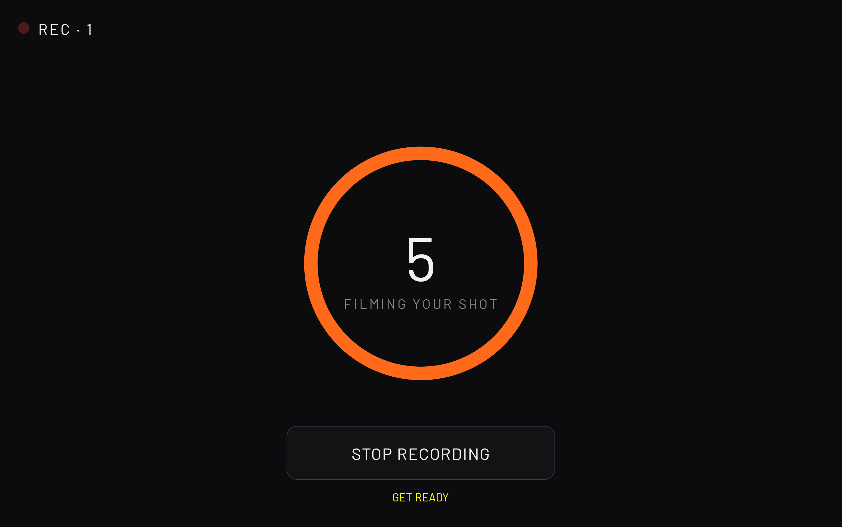 5-second countdown on the lane tablet before the camera light turns on